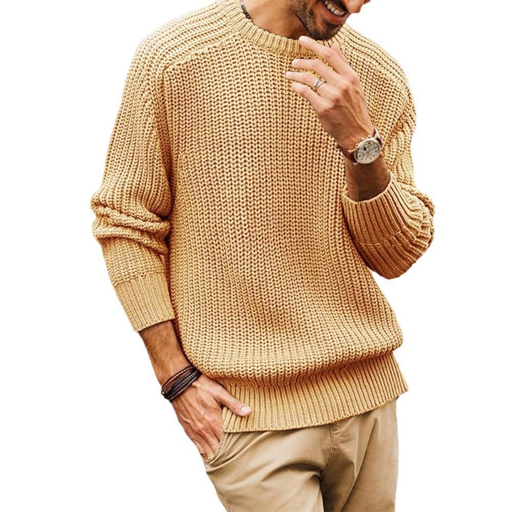 Herren lockerer Grobstrickpullover mit Raglanärmeln R&B