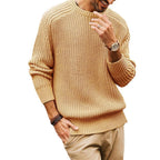 Herren lockerer Grobstrickpullover mit Raglanärmeln