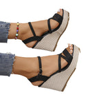 Damen Wedge-Sandalen mit verstellbarem Riemen und rutschfester Sohle R&B