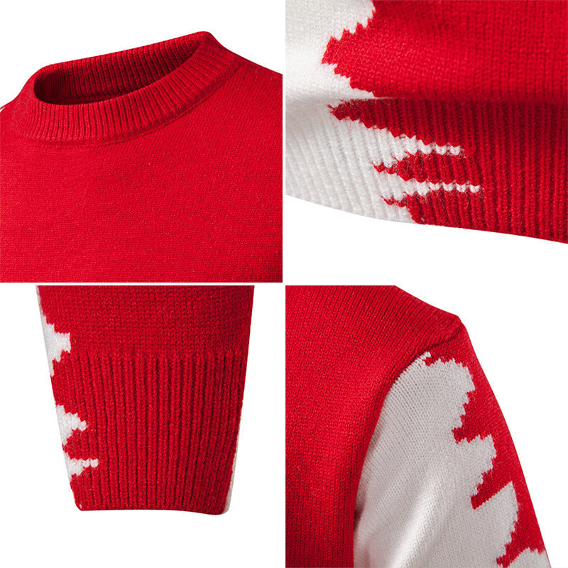 Herren modischer Strickpullover mit asymmetrischem Farbdesign und hohem Komfort R&B