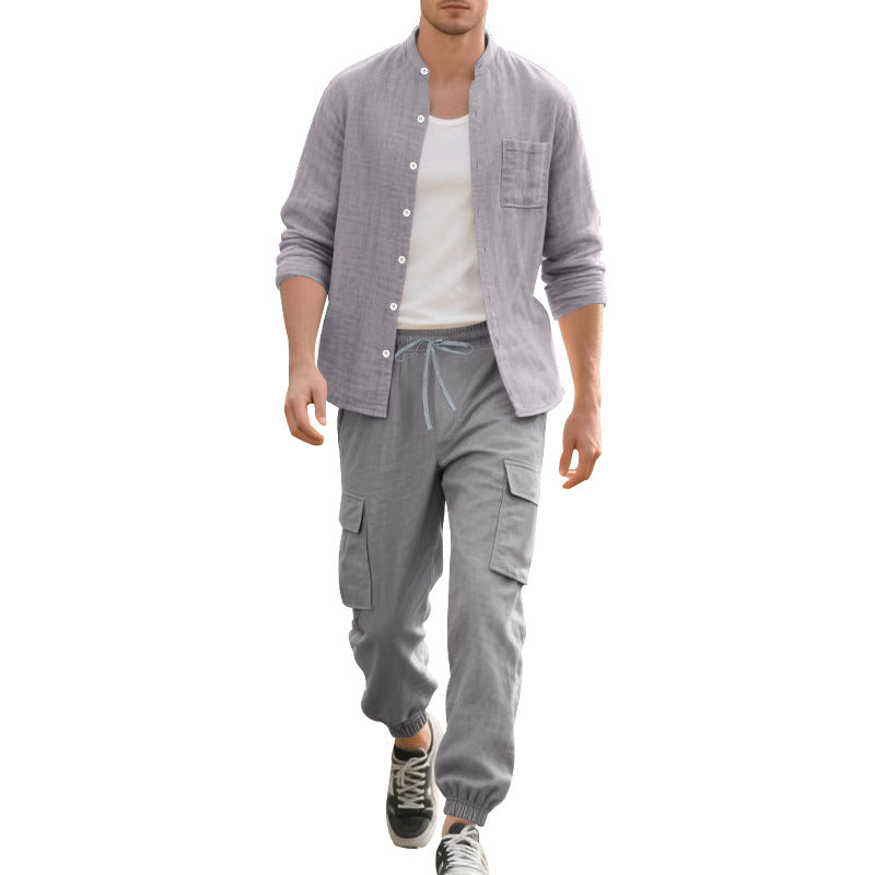 Herren lässige Hemdjacke mit hochwertigem Baumwollmix und praktischen Taschen R&B