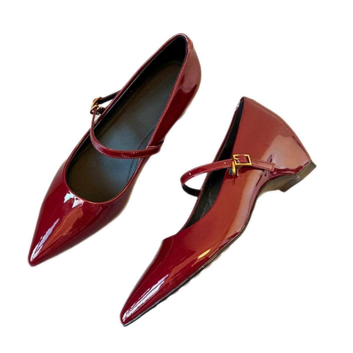 Damen Ballerinas mit elegantem Riemchen und spitzem Zehenbereich