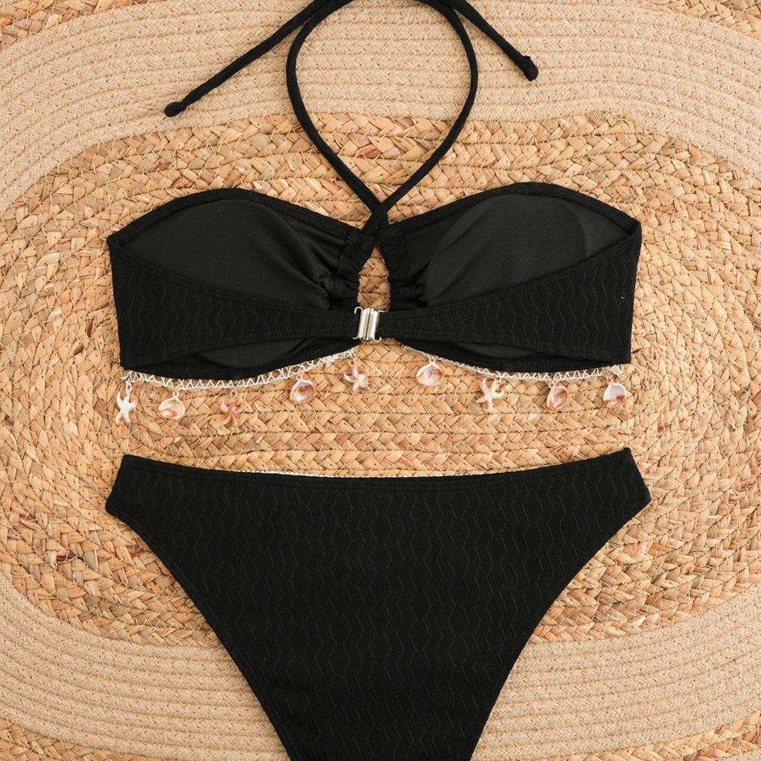 Damen Bikini-Set mit elegantem Bund und detailreichen Muscheldekoren R&B