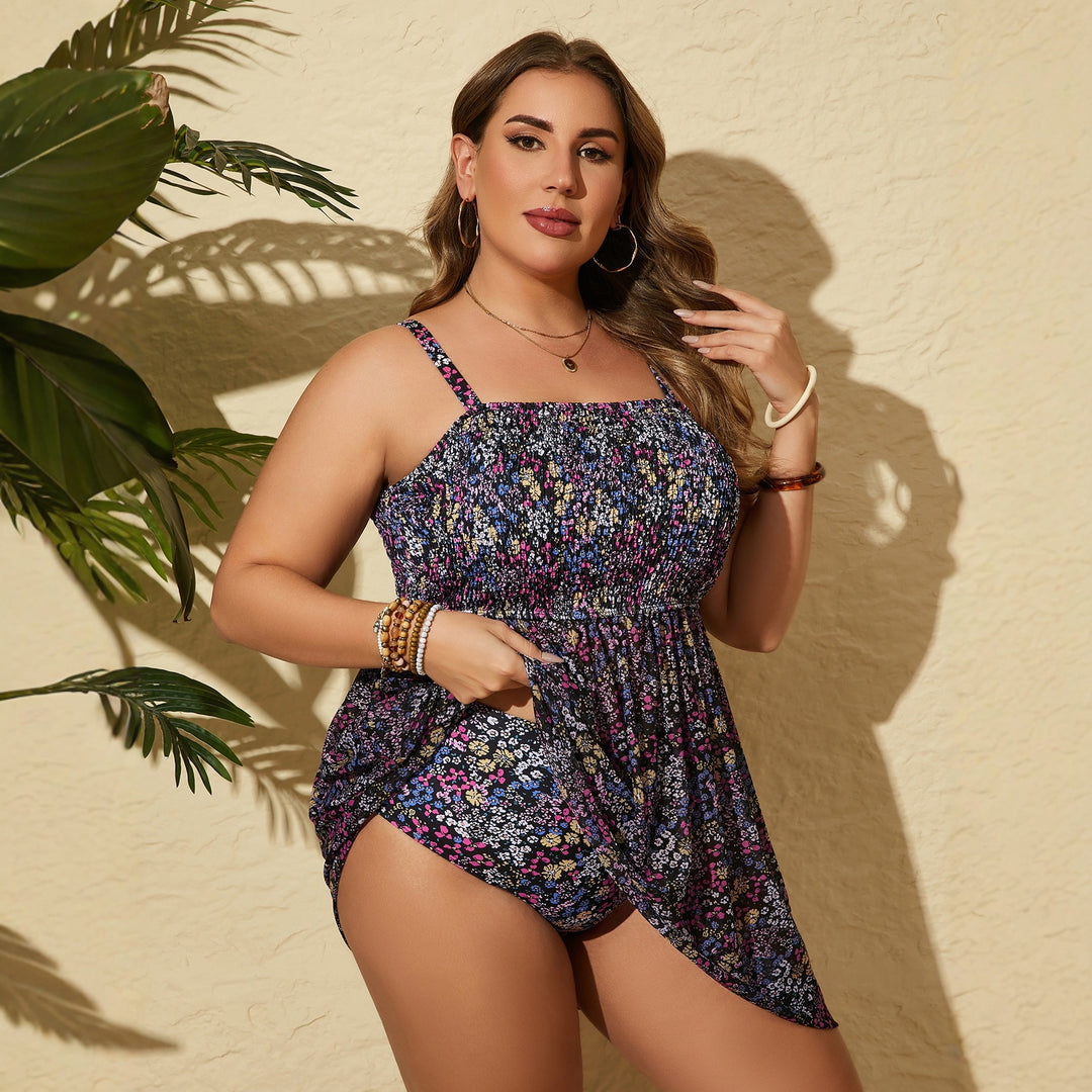 Damen luftiges Strandkleid mit elastischem Oberteil R&B
