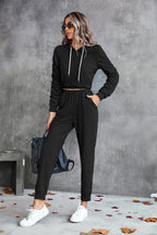 Damen bequemer Hoodie-Overall mit praktischen Taschen und elastischem Taillenzug R&B