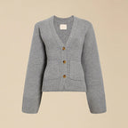 Damen Strickjacke mit tiefem V-Ausschnitt und praktischen Taschen R&B