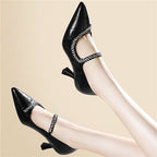 Damen elegante Slingback-Pumps mit funkelndem Schmuckdetail R&B