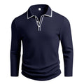 Herren Langarm-Polohemd mit strukturiertem Design R&B