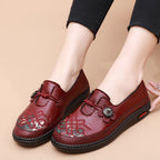 Damen bequeme Mokassins mit floralem Design