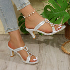 Damen Elegante kitten-Heels mit funkelnden Akzenten und geschmeidigem Riemen R&B