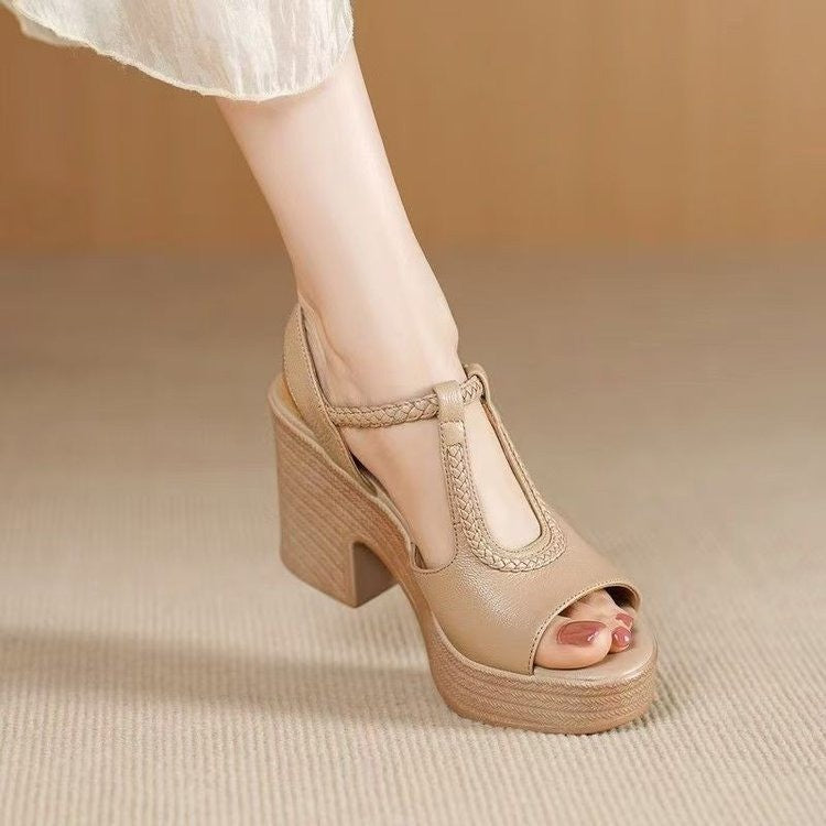 Damen Plateau-Sandalen mit modischem Riemchen-Design