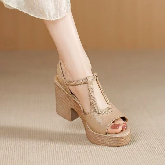 Damen Plateau-Sandalen mit modischem Riemchen-Design R&B
