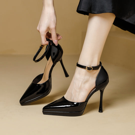 Damen elegante Pumps mit schmalem Riemen und spitz zulaufendem Design R&B