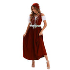 Damen nan langes Trachtenkleid im Dirndlstil mit Corsage-Schnürung und Spitzenbund R&B