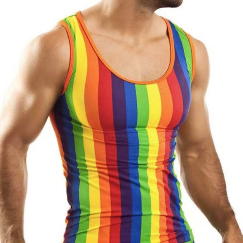 Herren nan figurbetontes Rundhals-Tanktop aus Stretchjersey mit körpernaher Passform R&B