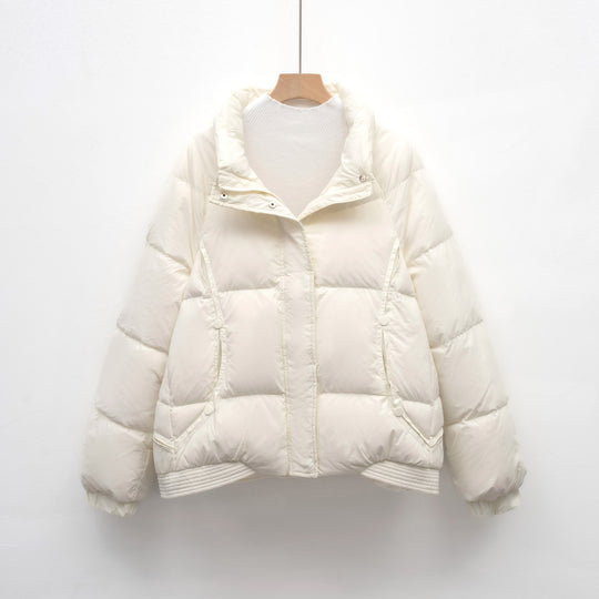 Damen Voluminöse Steppjacke mit modernem Kragen und praktischen Taschen R&B
