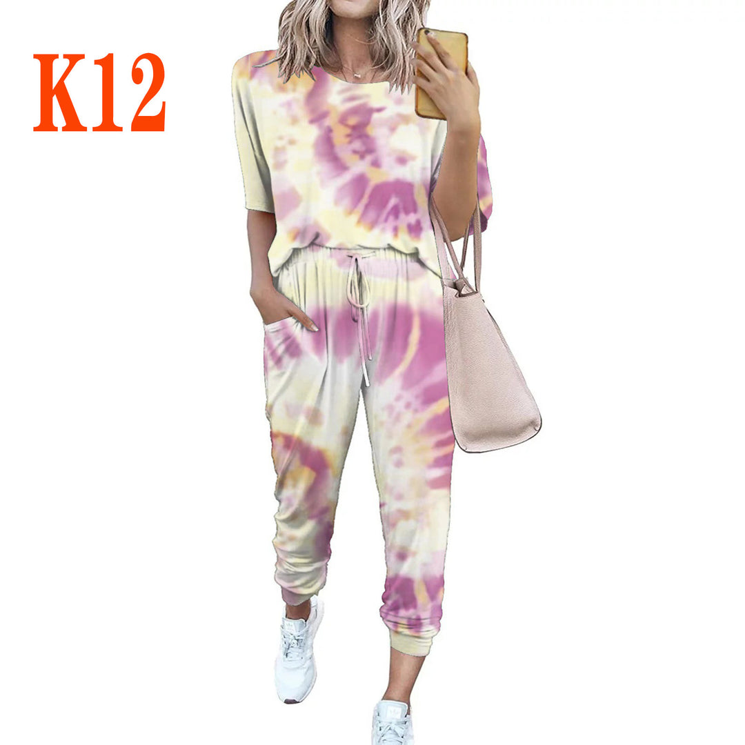 Damen Leichter Freizeit-Jumpsuit mit einem auffälligen Batik-Muster und praktischen Taschen R&B