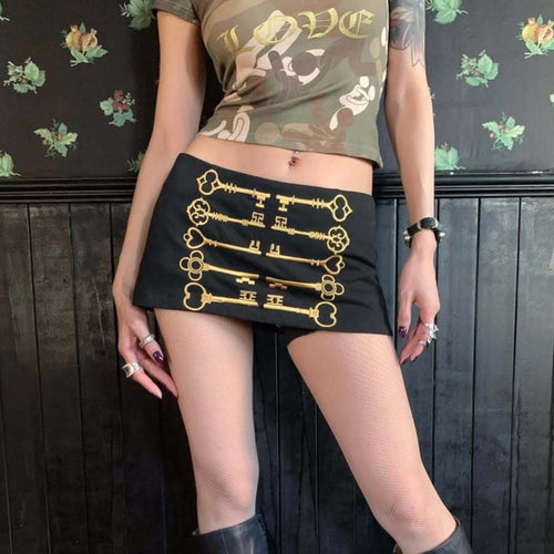 Damen Minirock mit einzigartigem Schlüssel-Design R&B