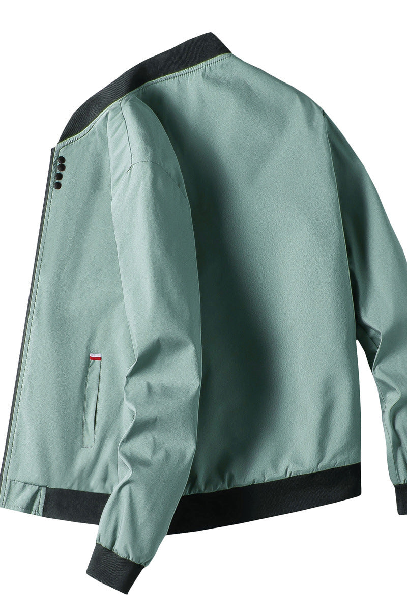 Herren modische Freizeitjacke mit hohem Kragen und seitlichem Reißverschluss R&B