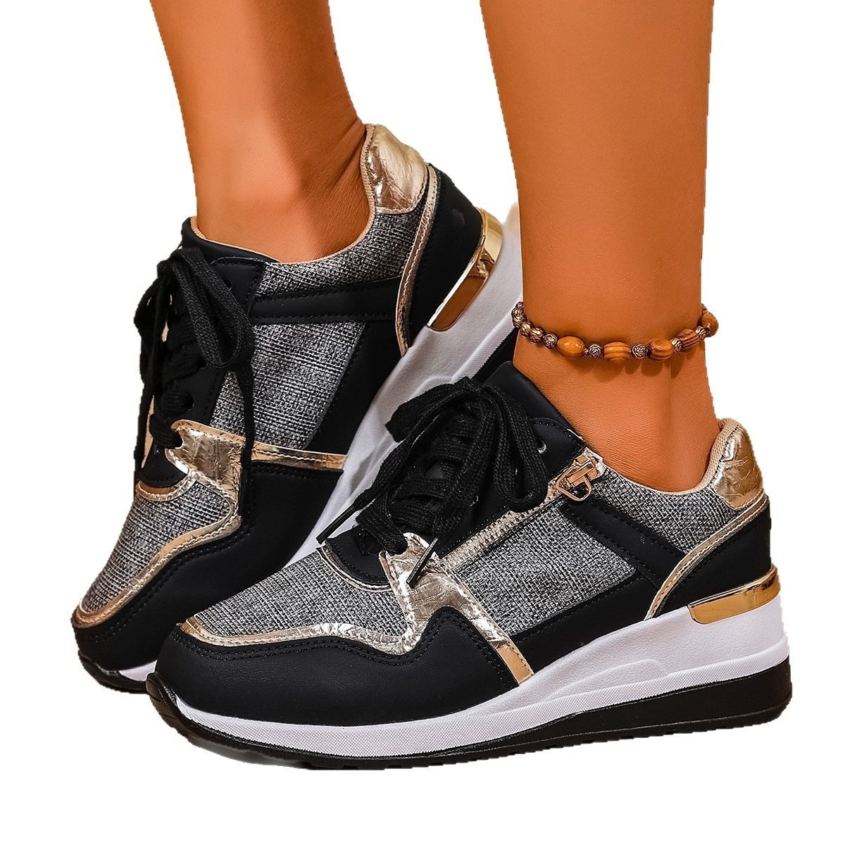 Damen Sportliche Sneakers mit schimmernden Akzenten und atmungsaktivem Obermaterial R&B