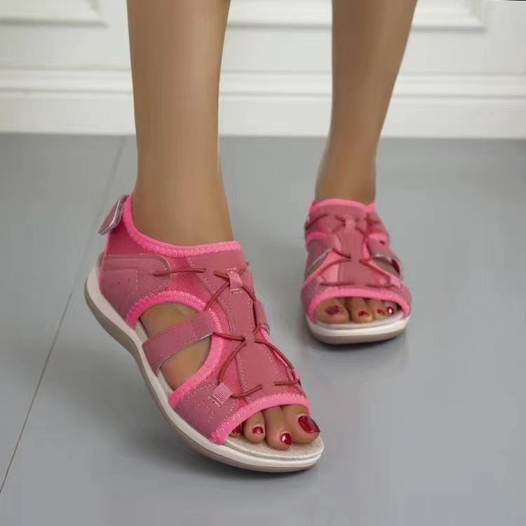 Damen Komfortable Freizeitsandalen mit anatomischer Fußbettung und verstellbarem Klettverschluss R&B