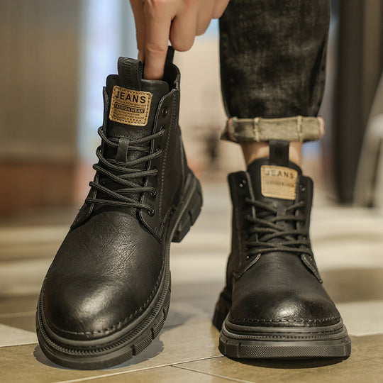Damen Robuste Lederboots mit rutschfester Gummisohle und dämpfendem Innenfutter R&B