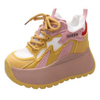Damen Plattform Sneaker mit atmungsaktivem Mesh und sportlichem Design