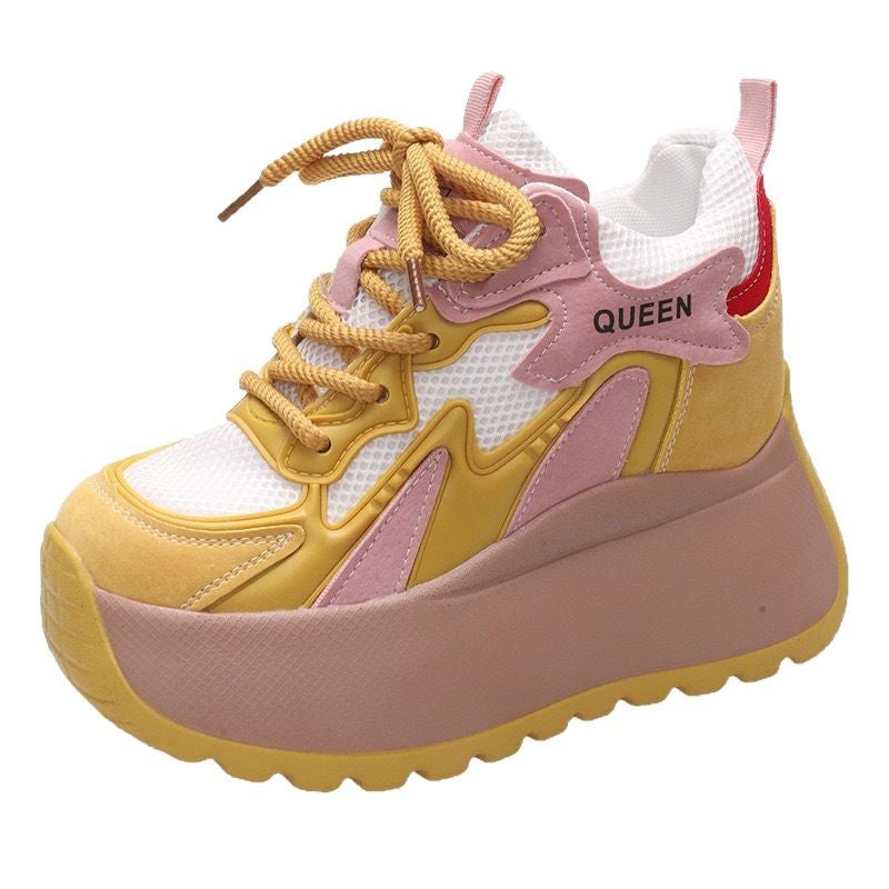 Damen Plattform Sneaker mit atmungsaktivem Mesh und sportlichem Design