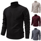Herren nan Feinstrick-Rollkragenpullover mit strukturierter Zopfmuster-Struktur und körpernahem Schnitt R&B