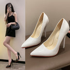Damen Klassische High Heels mit spitz zulaufendem Design und hochglänzender Oberfläche R&B