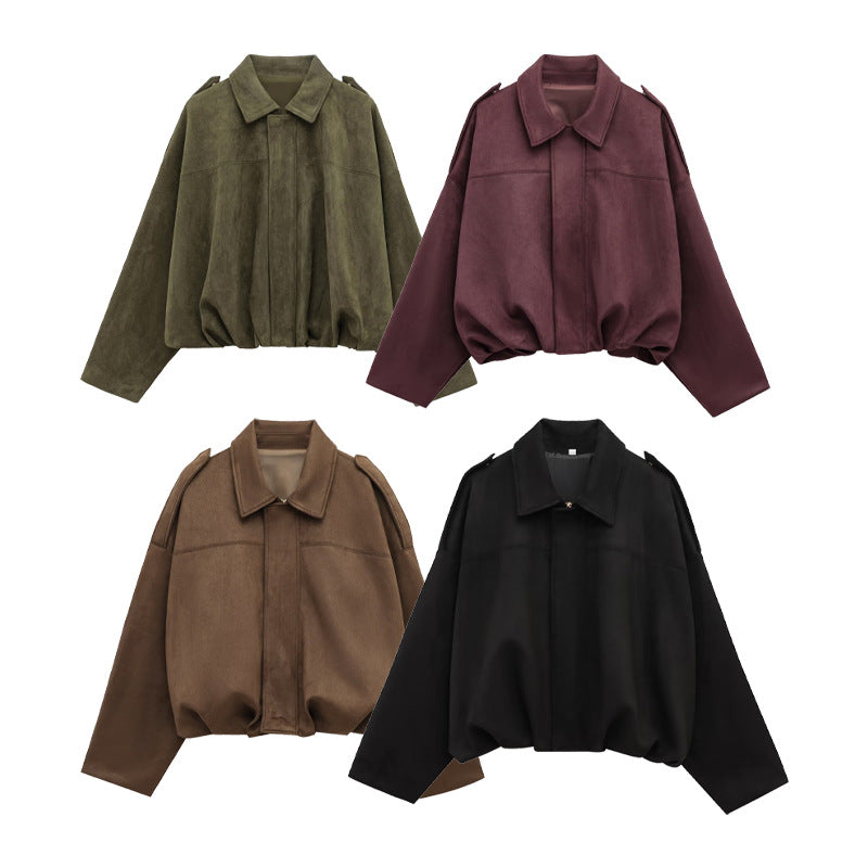 Damen Oversizedjacke aus weichem Textil mit modernem Schnitt R&B
