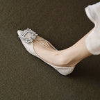 Damen Ballerinas mit exzentrischem Kristall-Akzent
