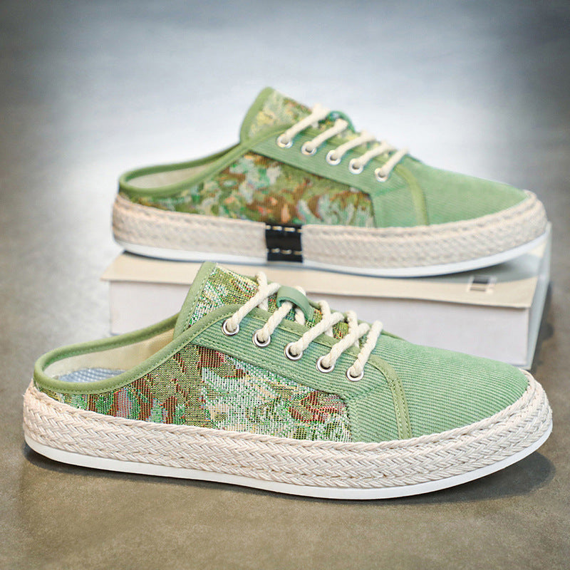 Damen Modische Espadrilles mit trendy Camouflage-Design und elastischem Einschlupf