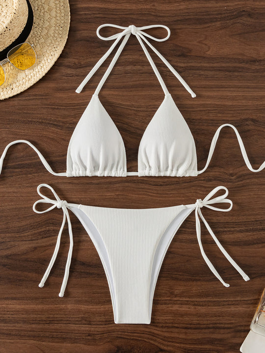 Damen Triangel-Bikini mit verstellbaren Riemen und raffinierten Details R&B