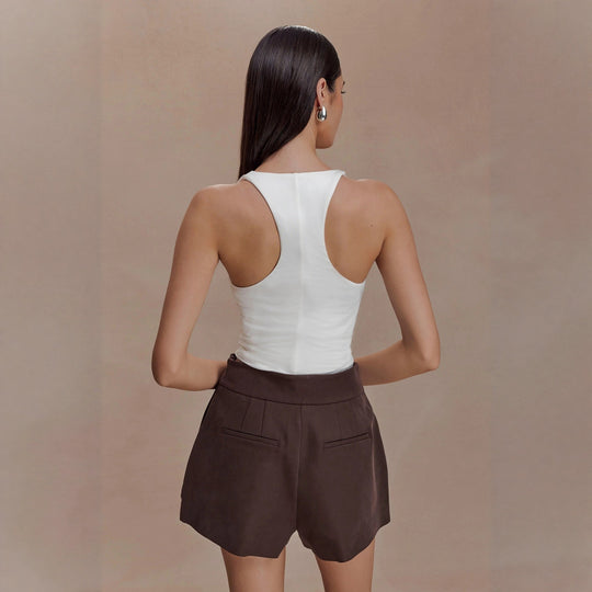 Damen Raffiniertes Top mit tiefem V-Ausschnitt und femininem Rüschendetail R&B