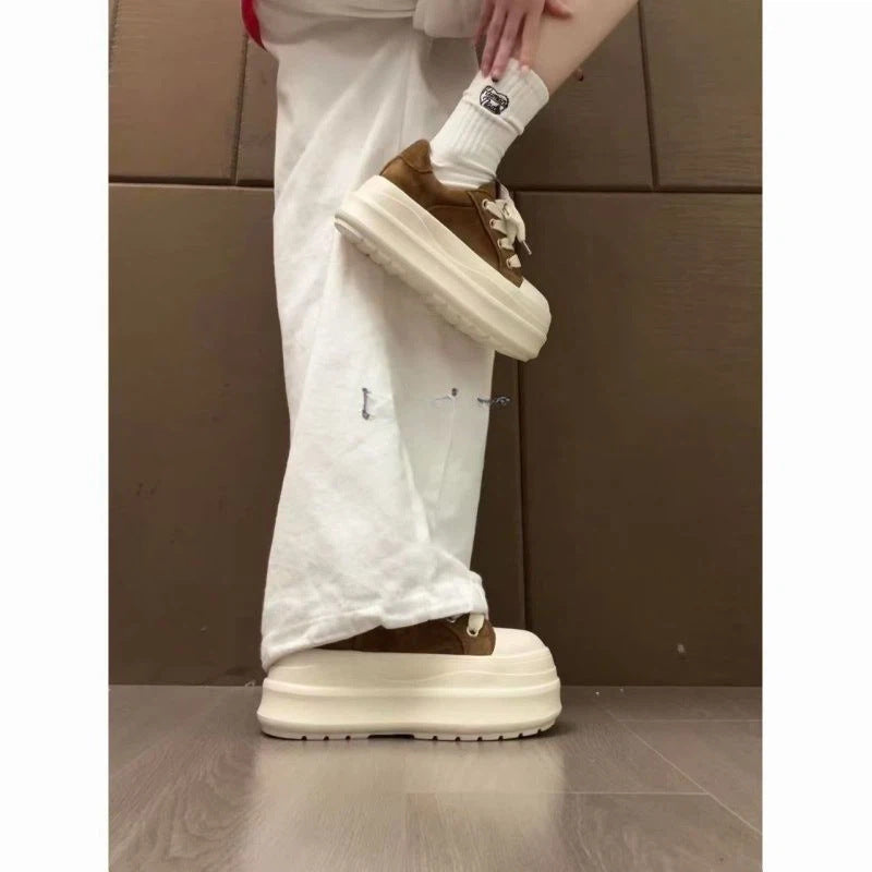 Damen Modische Plateau Sneakers mit weicher Sohle und lässigem Design