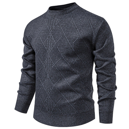 Herren Strickpullover mit modernem Rautenmuster R&B