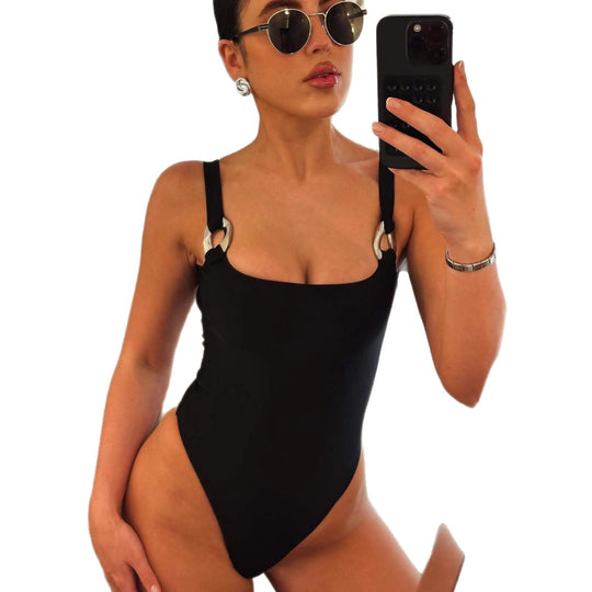Damen Badeanzug mit modischen Knotendetails R&B