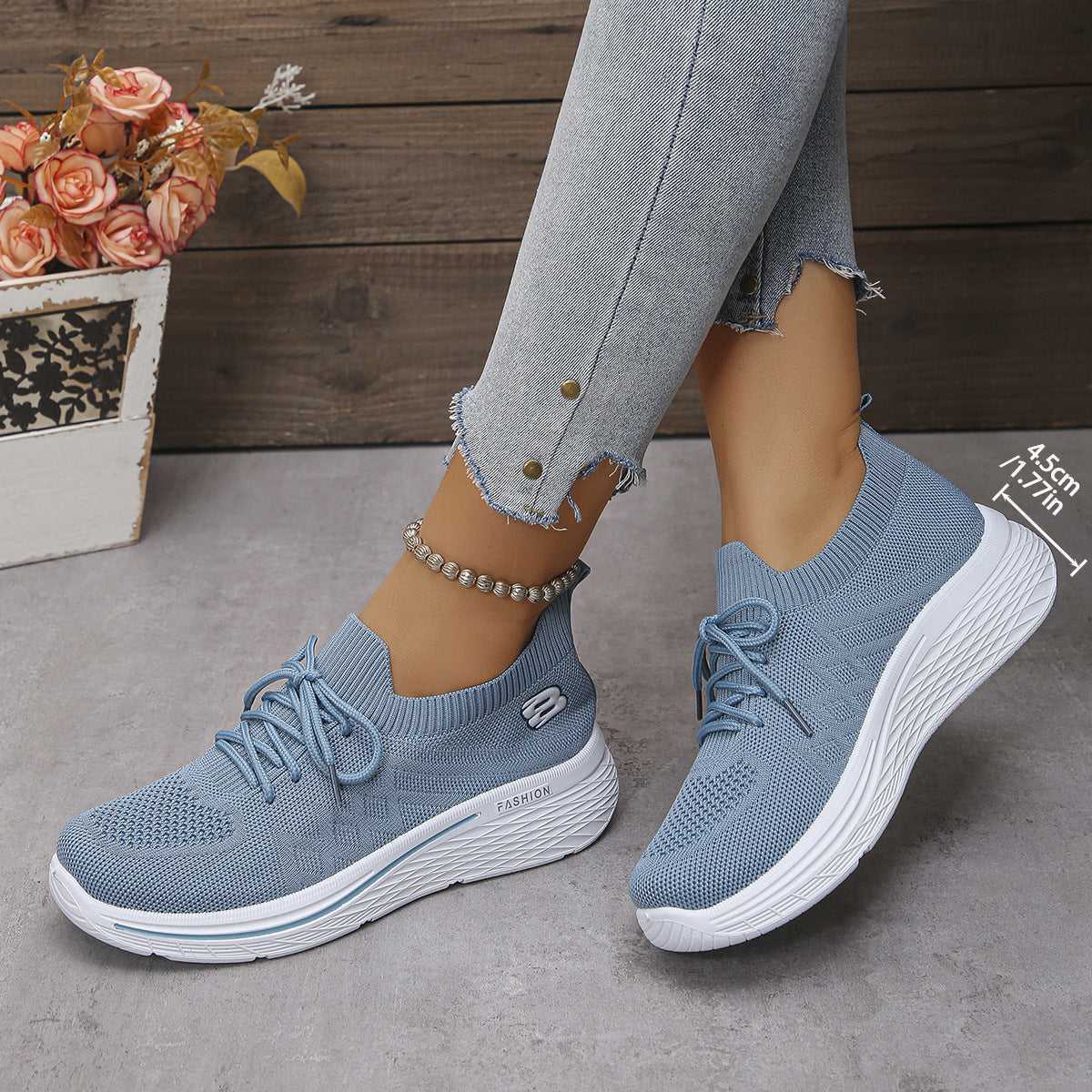 Damen Sportliche Sneakers mit elastischem Kragen und atmungsaktiver Mesh-Oberfläche R&B