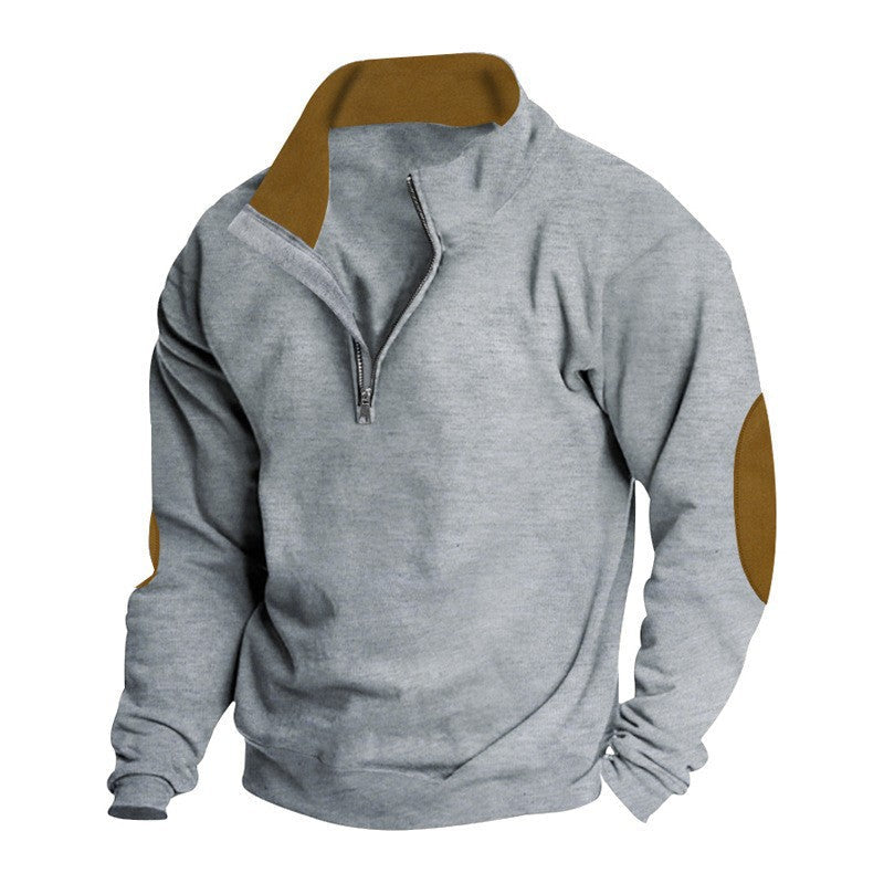 Herren Fleecejacke mit Stehkragen und modischem Reißverschluss R&B