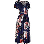 Damen Wickelkleid mit floralen Prints und schlanker Taille R&B