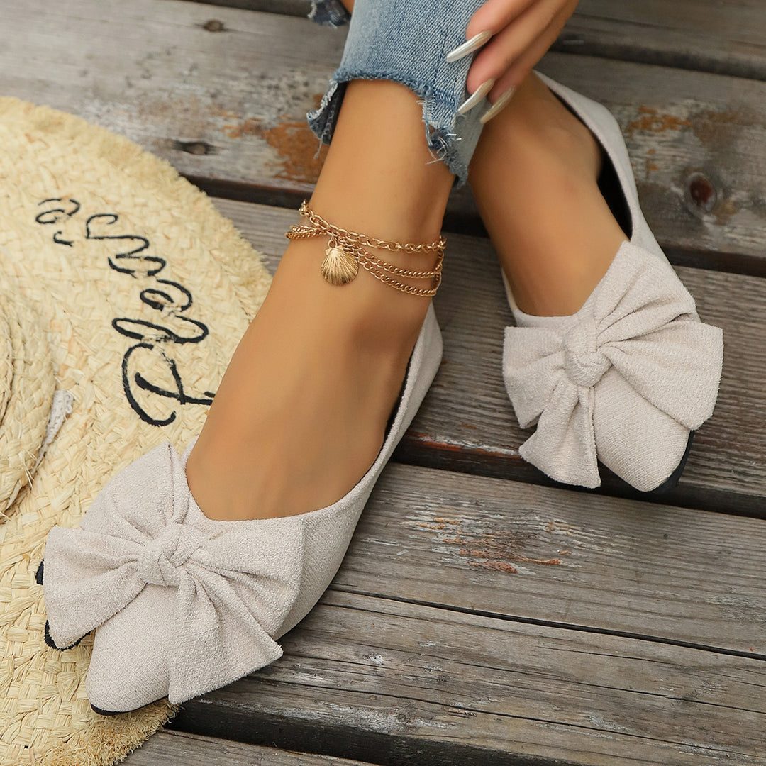 Damen Ballerinas mit eleganter Schleifenapplikation und spitzem Zehenbereich R&B