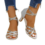 Damen elegante Riemchen-Pumps mit modischem Glitzer-Riemendesign R&B