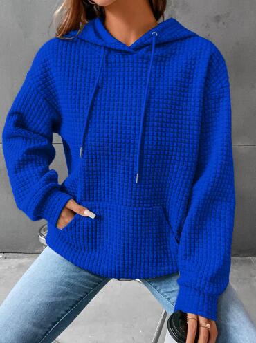Damen lässiger Hoodie mit strukturierter Oberfläche und praktischer Kängurutasche R&B