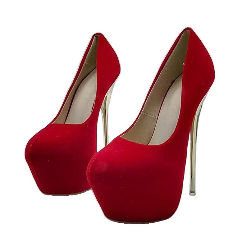 Damen elegante Stiletto-Pumps mit goldenen Akzenten R&B