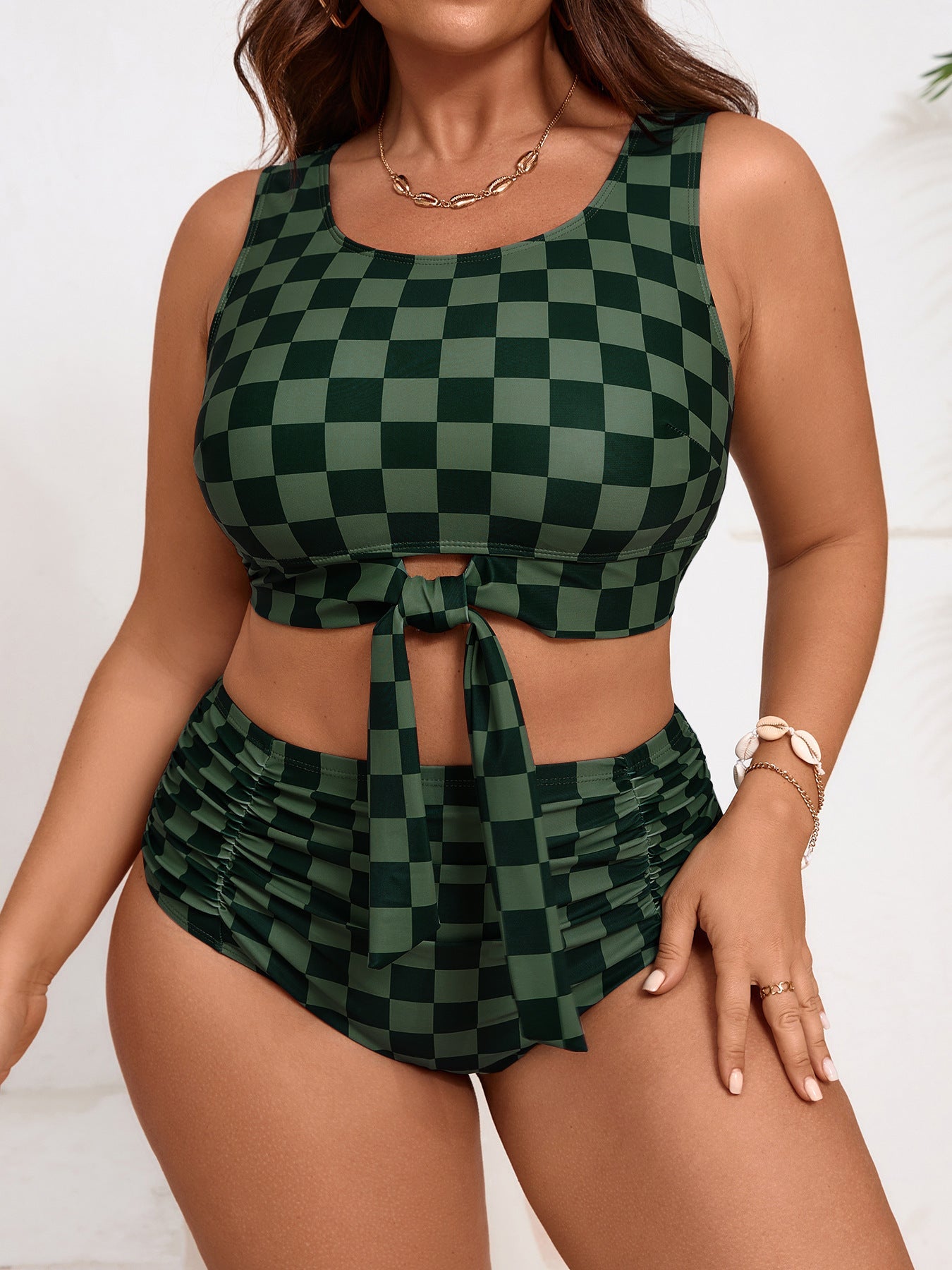 Damen Cropped Badeoberteil mit hoch geschnittenem Höschen R&B