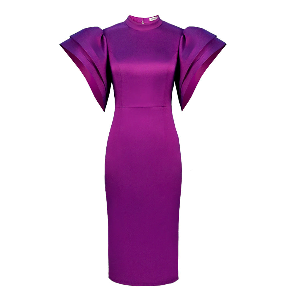 Damen Exklusives Midikleid mit voluminösen Puffärmel R&B