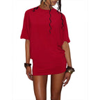 Damen figurbetontes Kurzarmshirt mit raffiniertem Schnitt und elastischem Material R&B