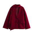 Damen Übergangsjacke mit innovativem asymmetrischem Design und stilvollem Kragen R&B