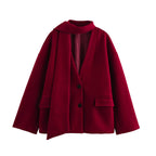 Damen Übergangsjacke mit innovativem asymmetrischem Design und stilvollem Kragen R&B